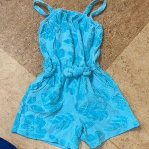 Blue Floral Kids Beach cover up Romper